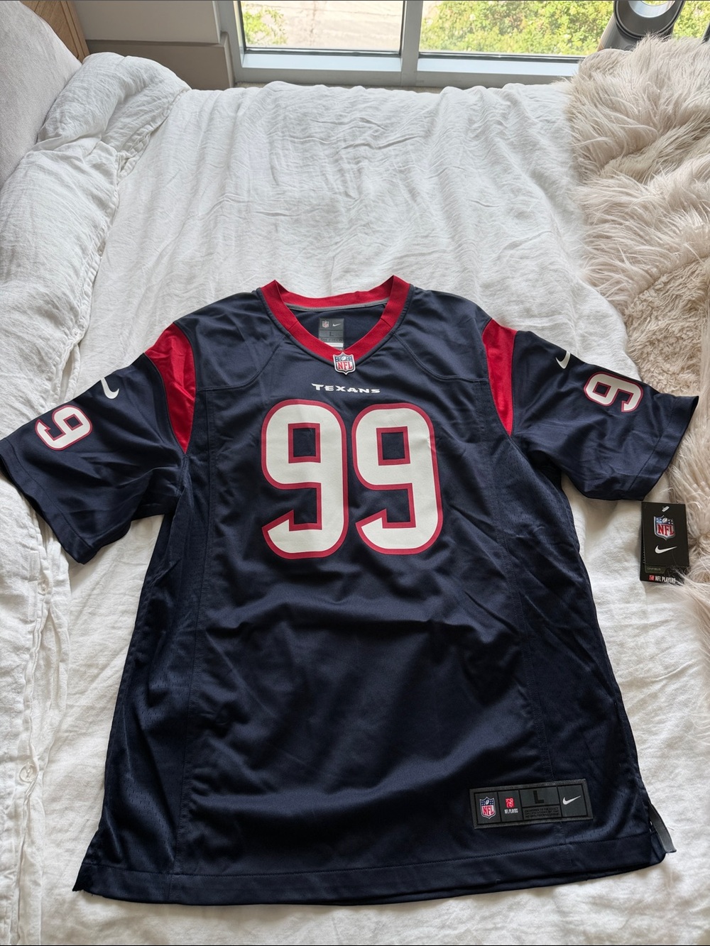 Nike Navy Red White Texans #99 Football Jersey